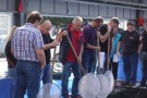 James concentrating on the next selection of Nisai koi