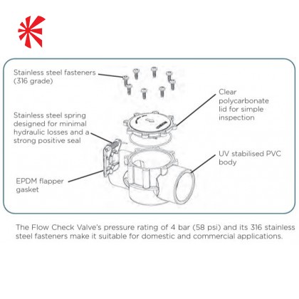 Waterco Flow Check Valve 90° Waterco Flow Check Valve 90°