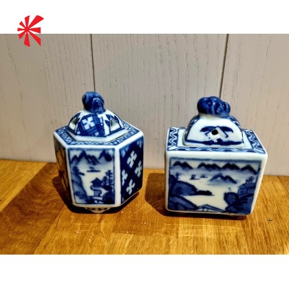 Japanese Ceramic Scent Pots - Pair Japanese Ceramic Scent Pots - Pair