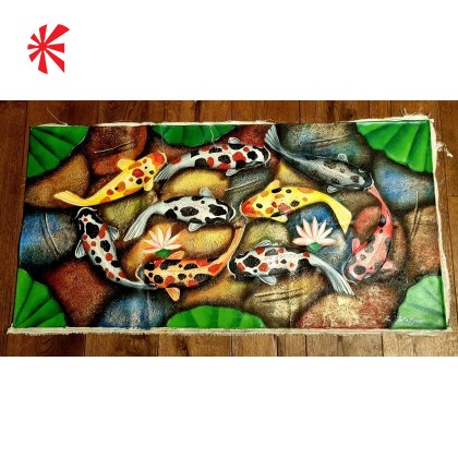 Japanese Koi Oil on Canvas - Unframed Japanese Koi Oil on Canvas - Unframed