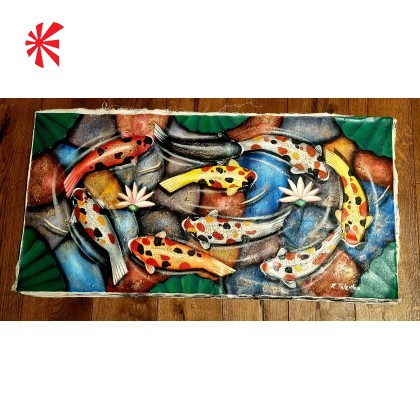 Japanese Koi Oil on Canvas - Unframed Japanese Koi Oil on Canvas - Unframed