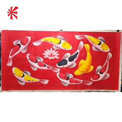 Japanese Koi Oil on Canvas - Unframed Japanese Koi Oil on Canvas - Unframed